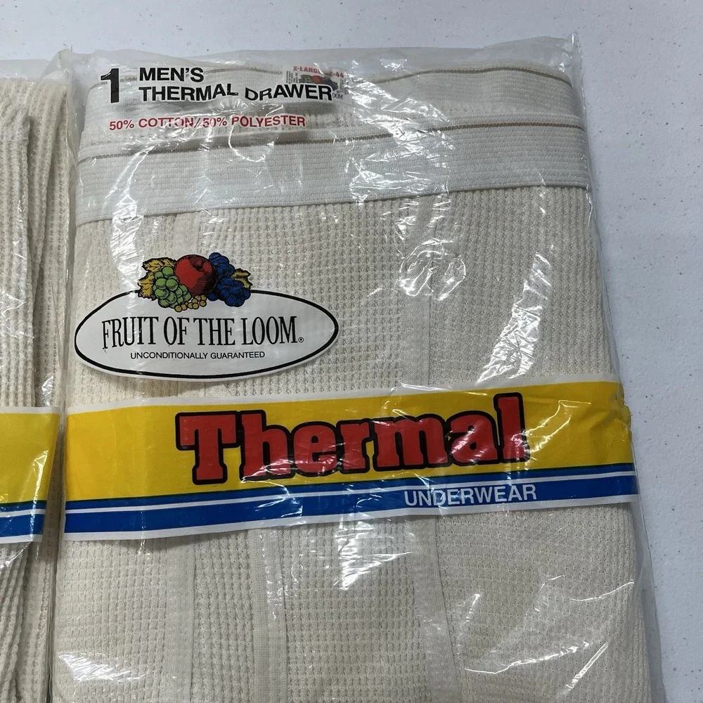 Vintage Fruit Of The Loom Thermal Underwear Set XL Long Sleeve Pants NOS 1983